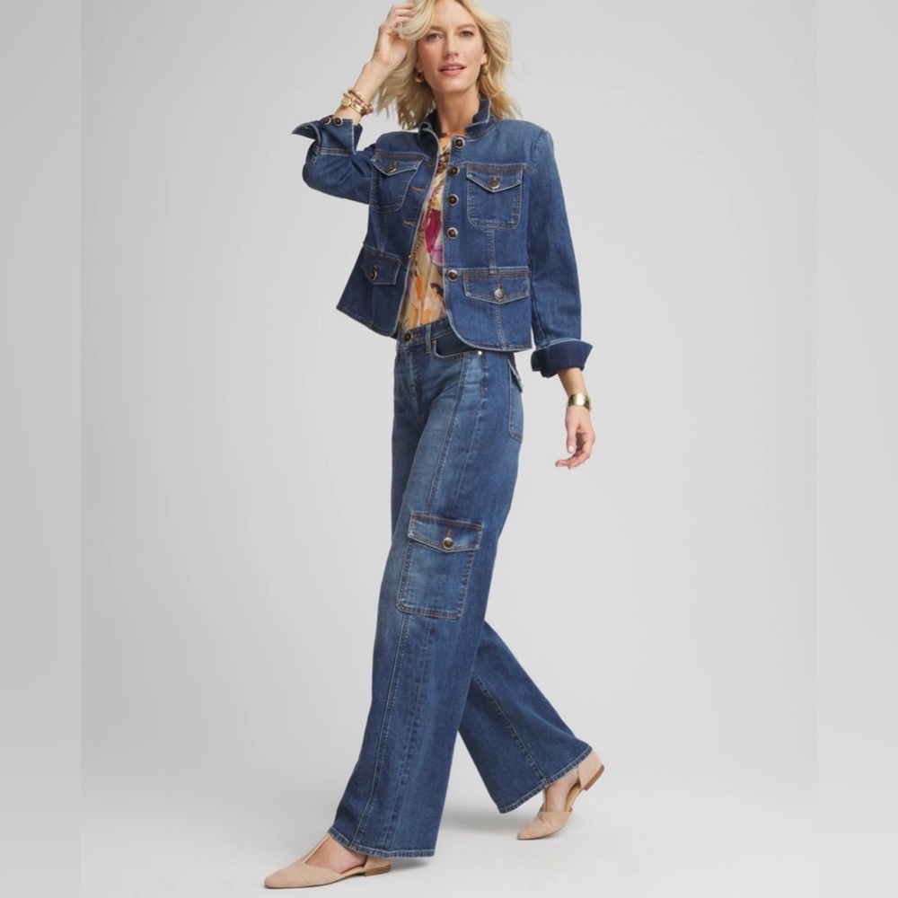 Chico’s High Rise Wide Leg Utility Jean